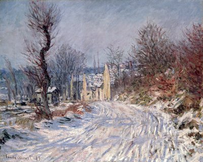 Die Straße nach Giverny, Winter, 1885 von Claude Monet